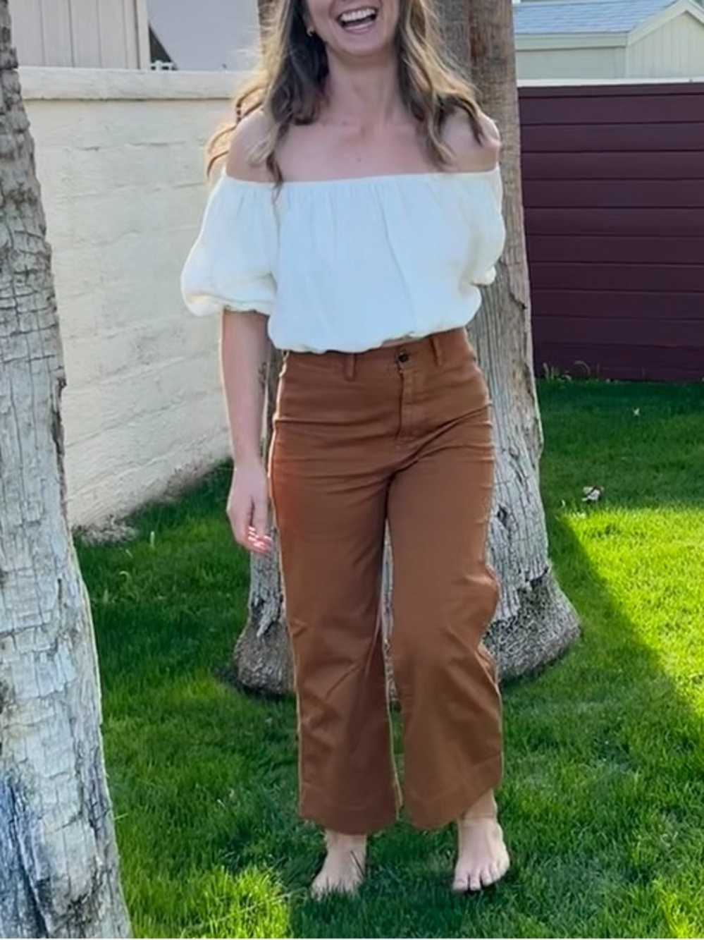 Frank and Lola 100% Linen Off-Shoulder top